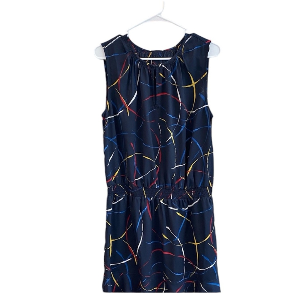Joie Zealana short sleeve Navy floral flouncy feminine Dress Large summer